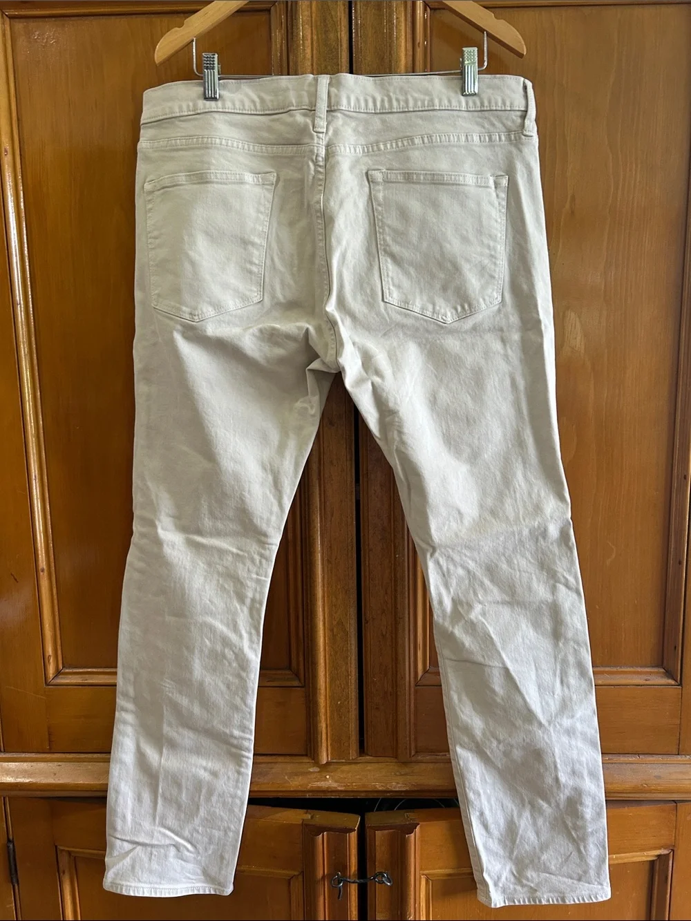 J. Crew Men’s Cream Straight-Leg Jeans